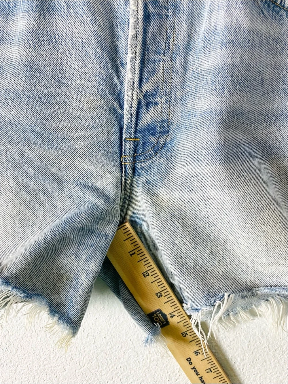 Agolde Parker Long Jean Shorts Size 28 Y2K Distressed Denim Organic Cotton